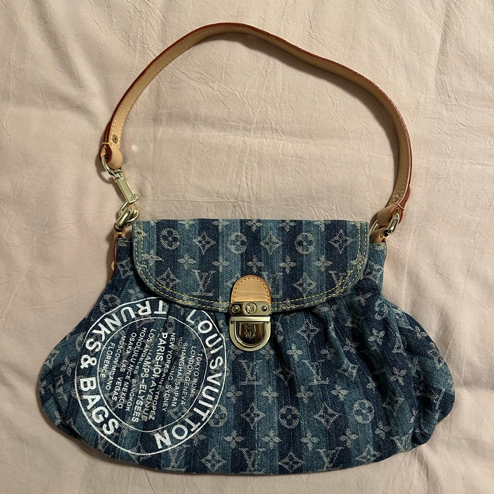 Authentic Vintage Louis Vuitton Monogram Denim Purse